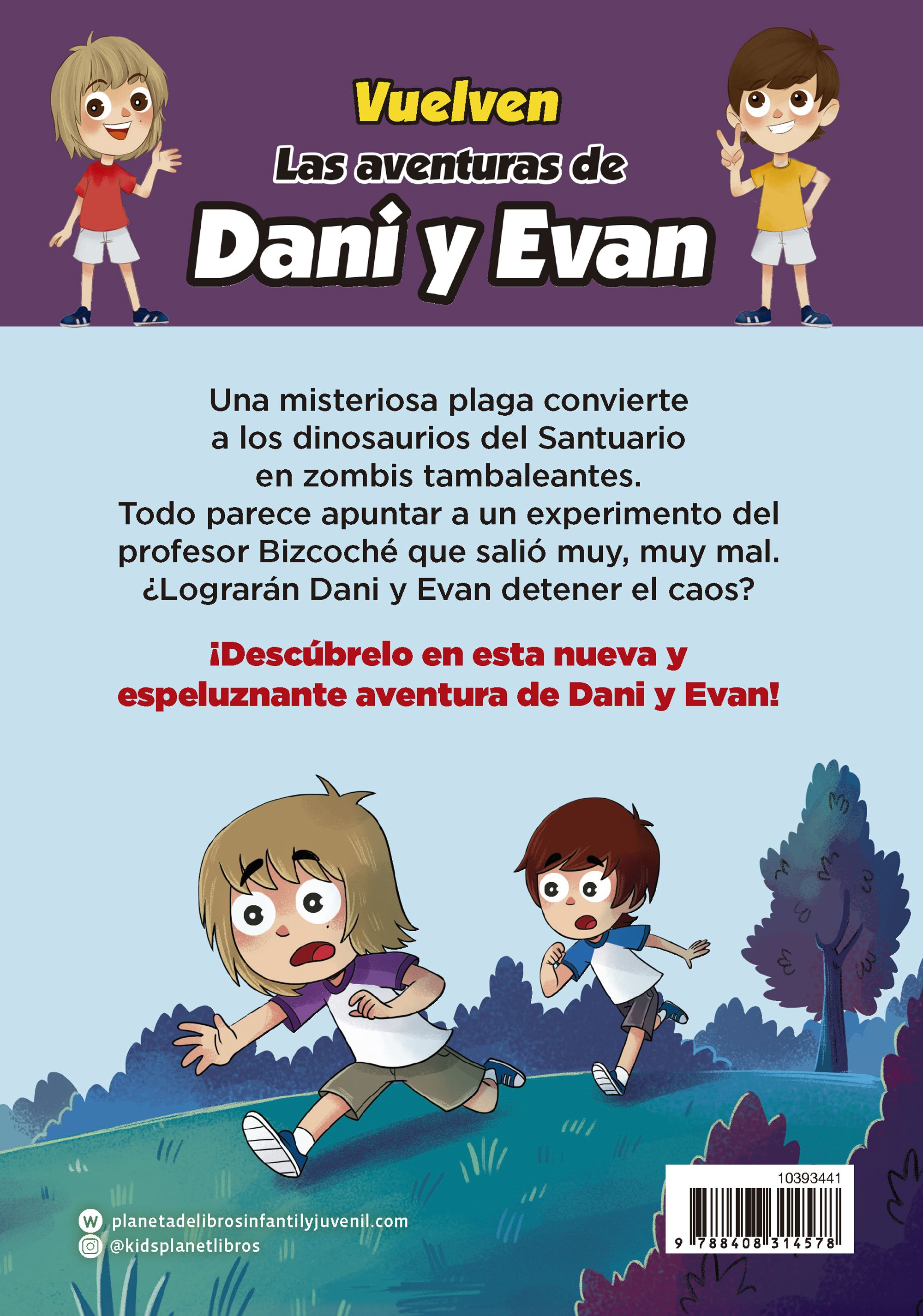 Miniatura contraportada Las aventuras de Dani y Evan 14. Invasión dinozombi