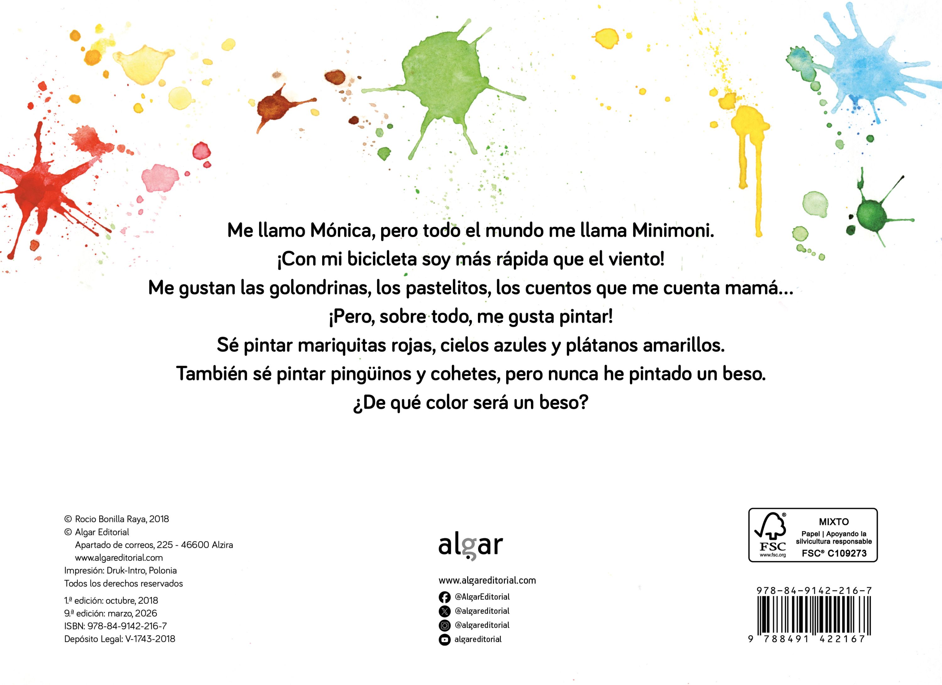 Miniatura contraportada ¿De qué color es un beso?