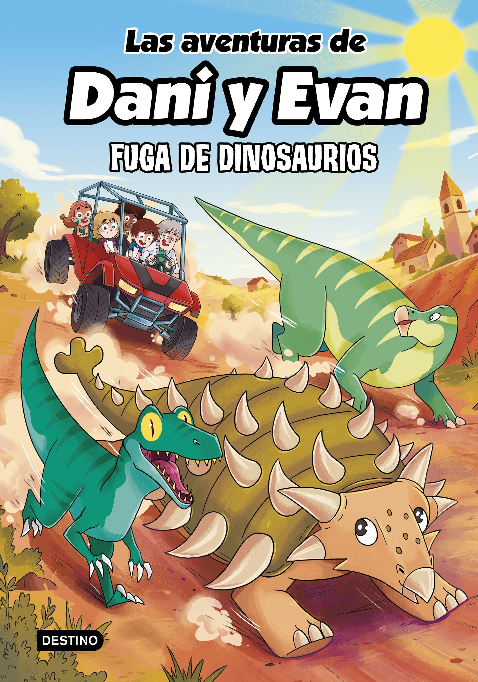 Portada Las aventuras de Dani y Evan 16. Fuga de dinosaurios