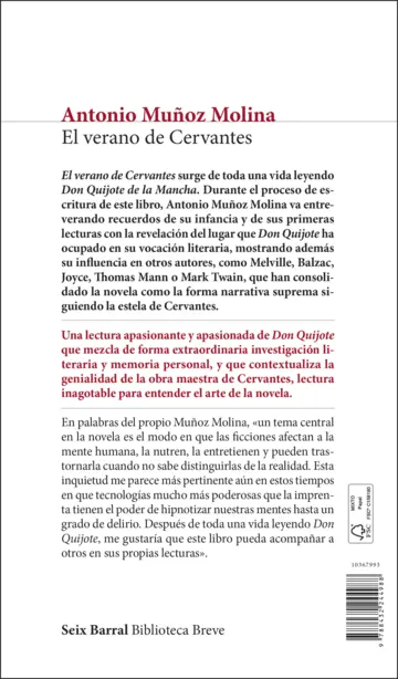 Contraportada El verano de Cervantes