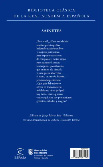 Contraportada Sainetes