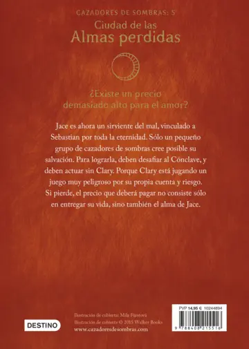 Contraportada Cazadores de sombras 5. Ciudad de las Almas perdidas