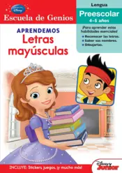 Portada Escuela de genios. Aprendemos letras mayúsculas