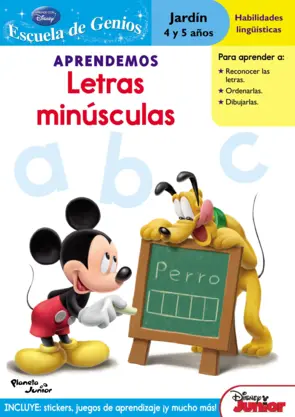 Portada Aprendemos letras minúsculas (Mickey)