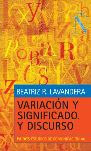 Portada Variación y significado. Y discurso