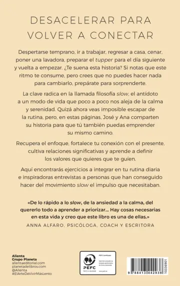 Contraportada El arte de vivir más lento