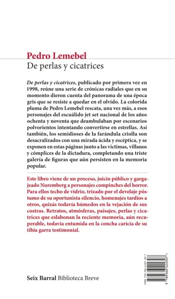 Contraportada De perlas y cicatrices