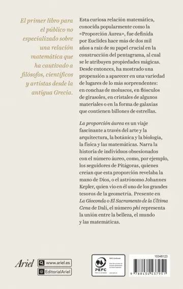 Contraportada La proporción áurea