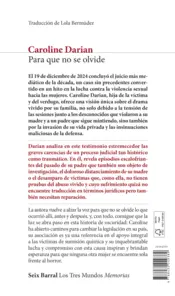 Miniatura contraportada Para que no se olvide