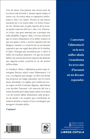 Contraportada Digue'm què menges i et diré com dorms