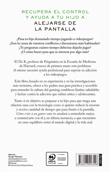 Contraportada Cómo criar a un gamer sano