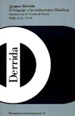 Portada El lenguaje y las instituciones filosóficas, el