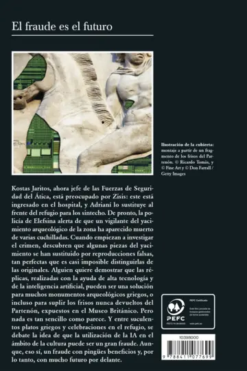 Contraportada El fraude es el futuro (Serie Kostas Jaritos 17)