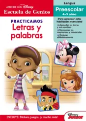 Portada Escuela de genios. Practicamos letras y palabras