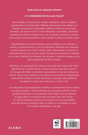 Contraportada Rendirse: una estrategia de vida