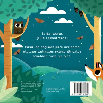 Contraportada Animales mágicos. La noche