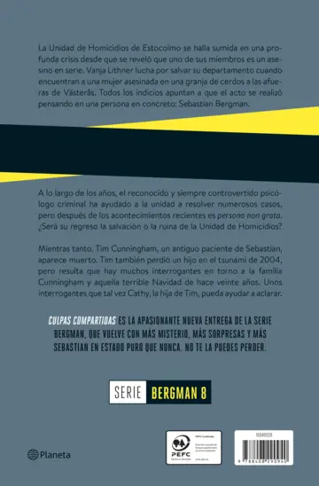 Contraportada Culpas compartidas (Serie Bergman 8)