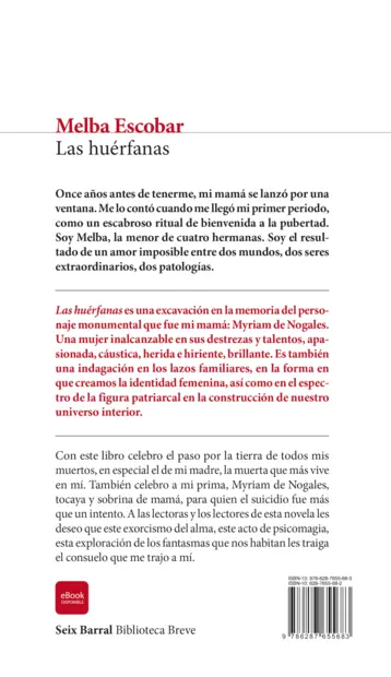 Contraportada Las huérfanas