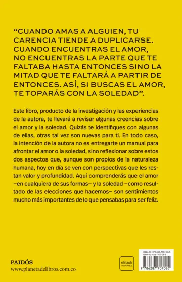 Contraportada Buscamos el amor y nos topamos con la soledad