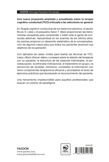 Contraportada Terapia cognitivo-conductual de los trastornos adictivos