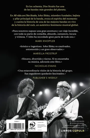 Contraportada Mi vida con Dire Straits. Edición tapa blanda