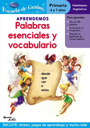 Portada Aprendemos palabras esenciales y vocabulario.Hadas