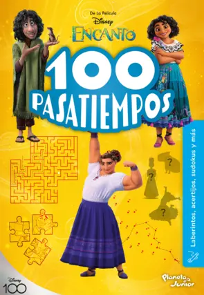 Portada 100 pasatiempos (Trivias, sudokus, acertijos y más). Encanto