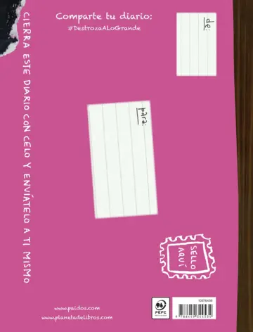 Contraportada Destroza este diario. A lo grande - Rosa flúo