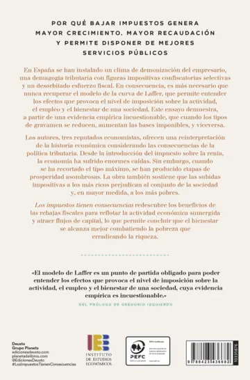 Contraportada Los impuestos tienen consecuencias