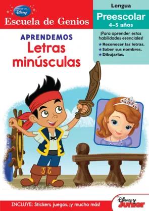 Portada Escuela de genios. Aprendemos letras minúsculas