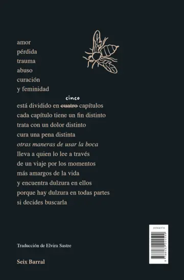 Contraportada otras maneras de usar la boca (edición 10.º aniversario con cantos tintados)