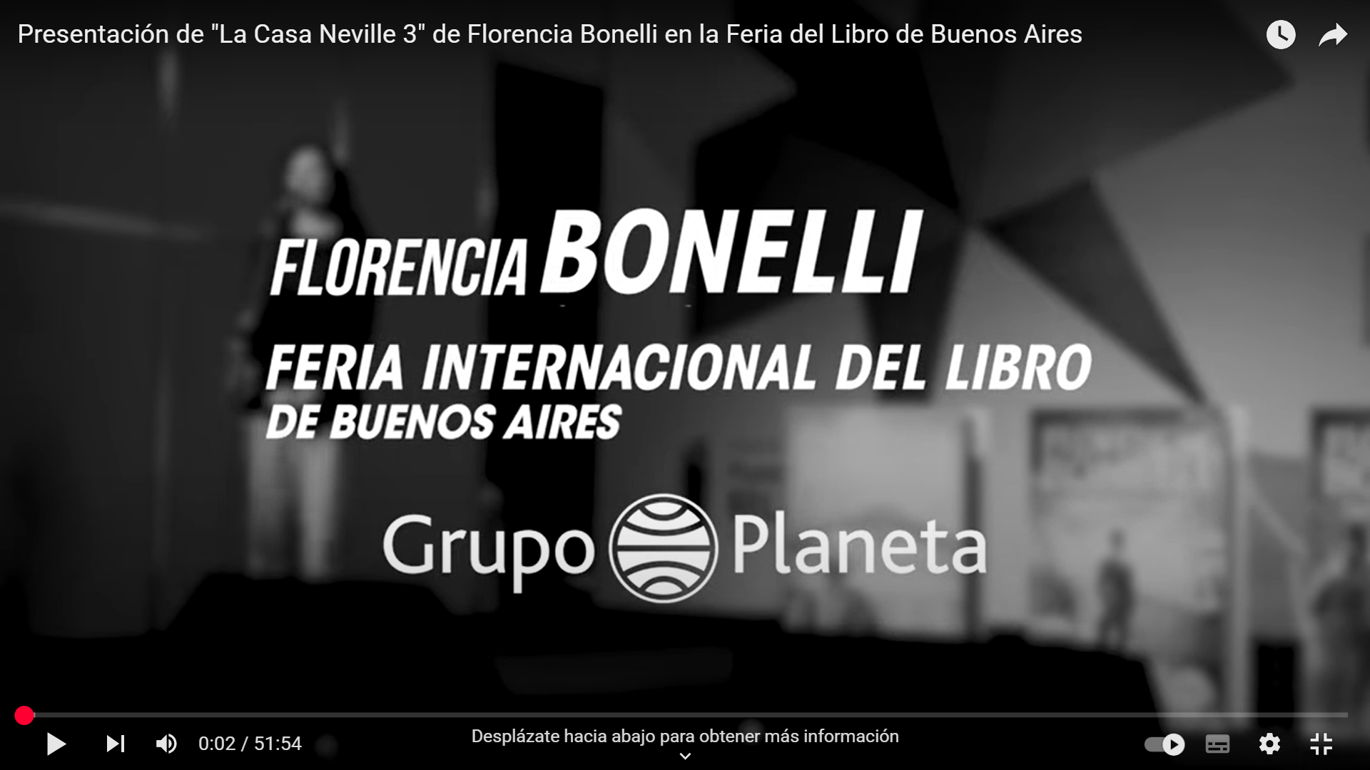 Presentación de "La Casa Neville 3" de Florencia Bonelli en la Feria del Libro de Buenos Aires [AR]